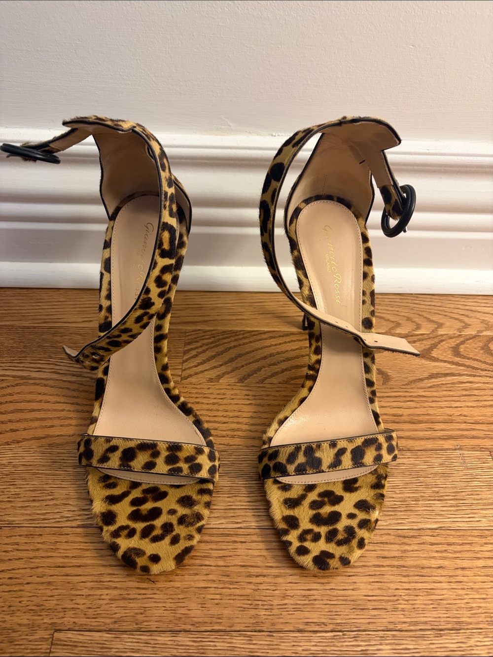 Gianvito Rossi Leopard Print Ankle-Strap Heels